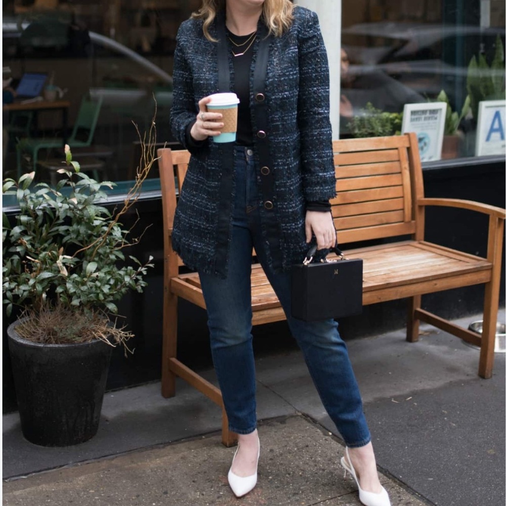 Ann Taylor Black Textured Jacket